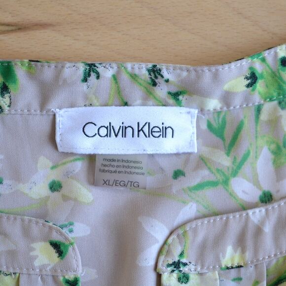 Calvin Klein Sleeveless Blouse Top Size XL Floral - Picture 2 of 3